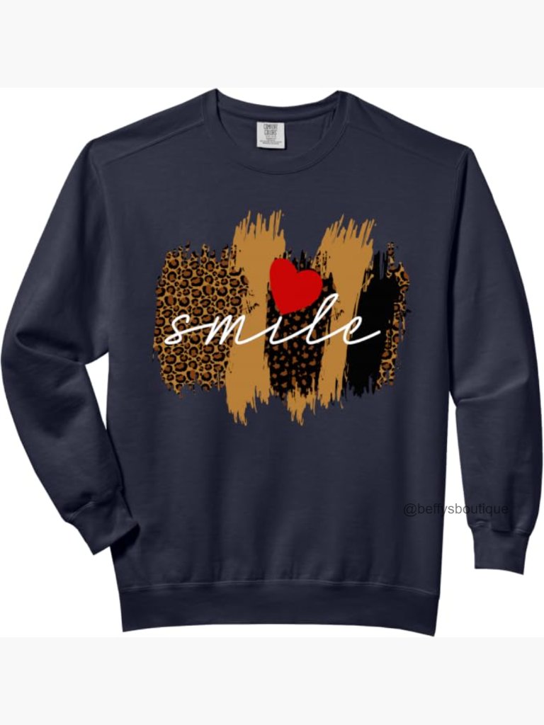 Trendy Leopard Cheetah Animal Print Smile Heart Adult Sweatshirt